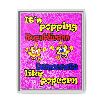 popping like popcorn - framed canvas art (pink swirl)
