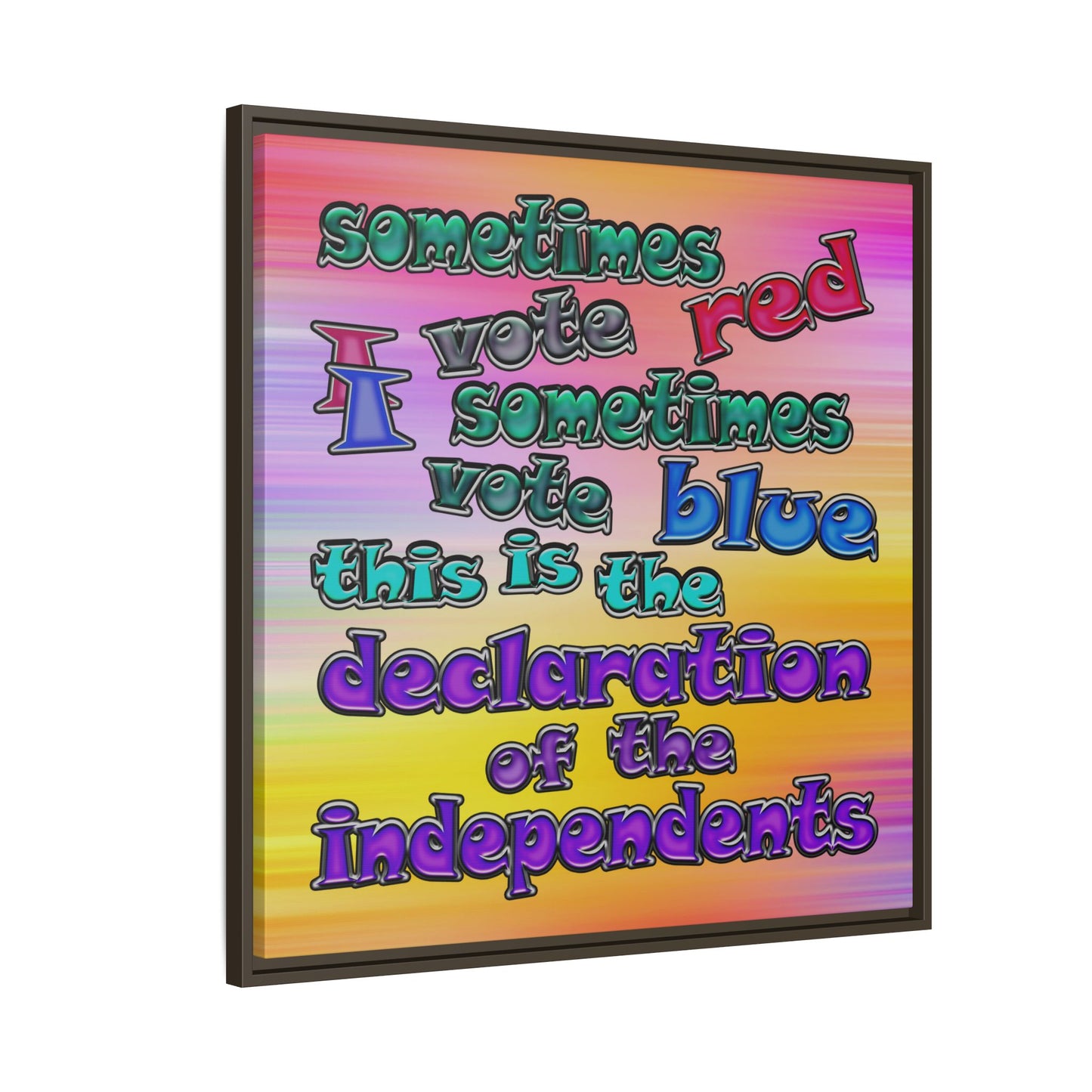 declaration of the independents - framed canvas art (color blur)