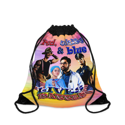 rw&b lives matter - Drawstring Bag (color blur)