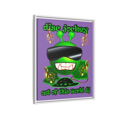 disc jockey - framed canvas art (light purple)