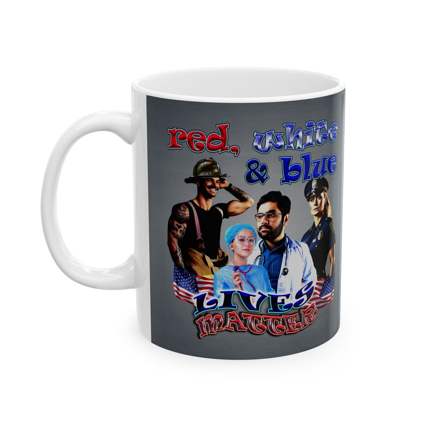 rw&b lives matter - White Mug (grey-light grey)