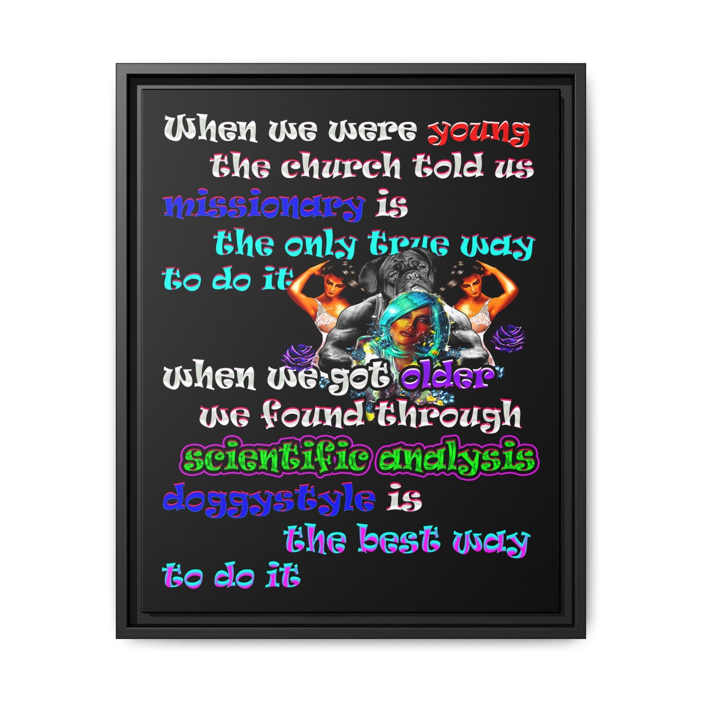 doggystyle - framed canvas art (black)