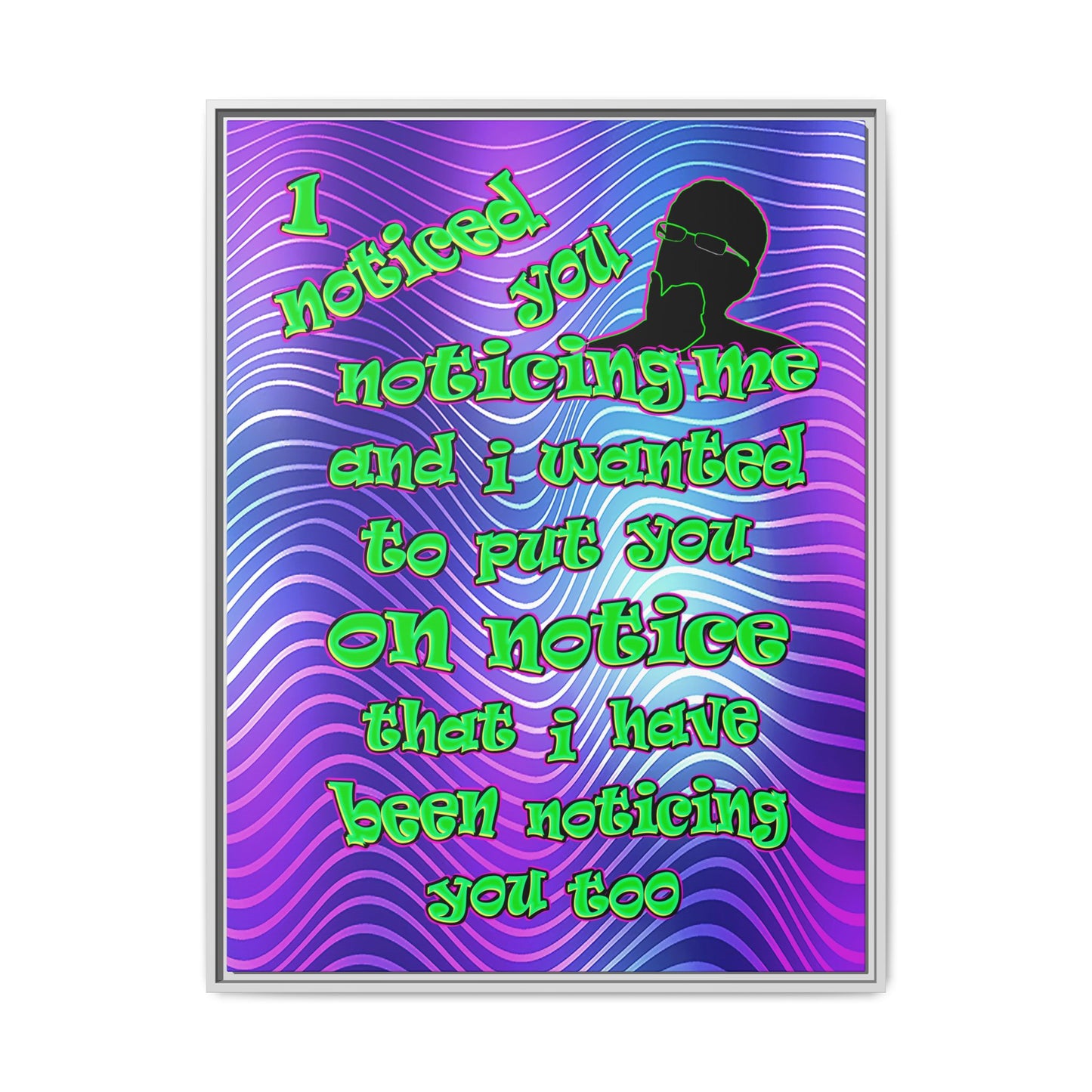 noticed you noticing - framed canvas art (purple wave)