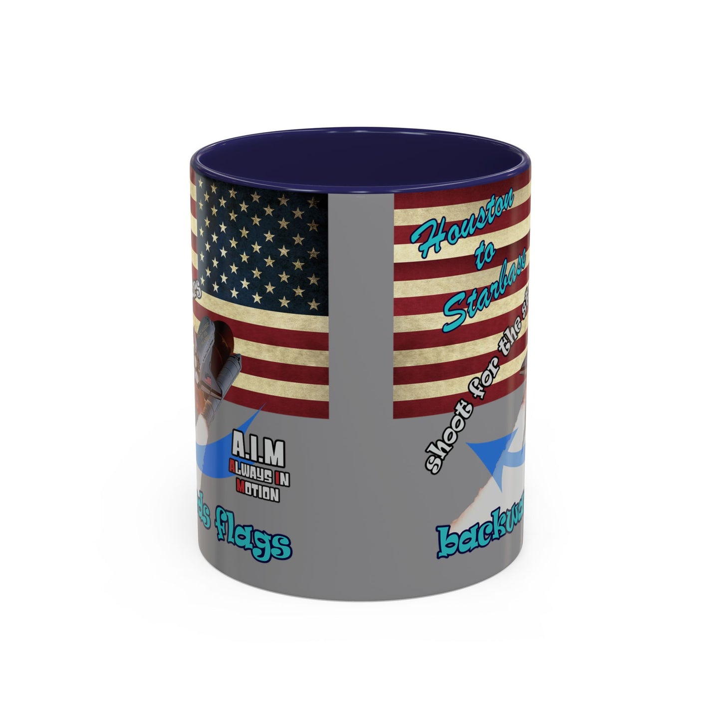 shoot for the stars - Accent Mug (grey)