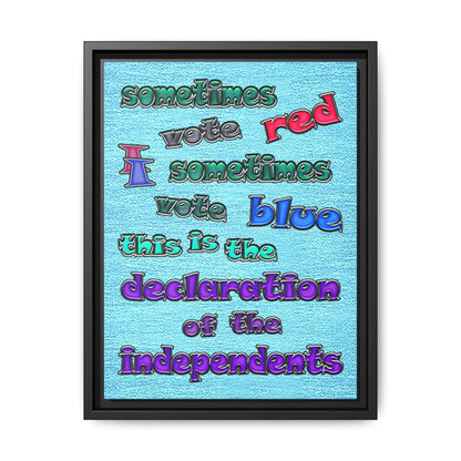 declaration of the independents - framed canvas art (faded blue)