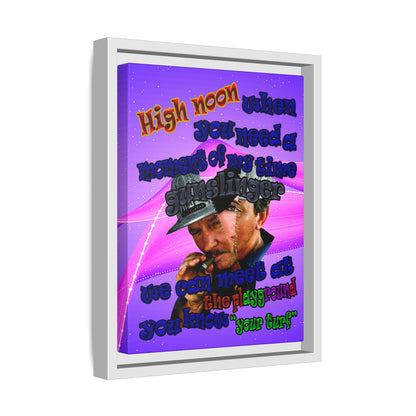 high noon - framed canvas art (purple-pink wave)