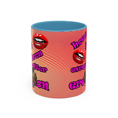 hoes b4 bros - Accent Mug (yellow-orange wave)