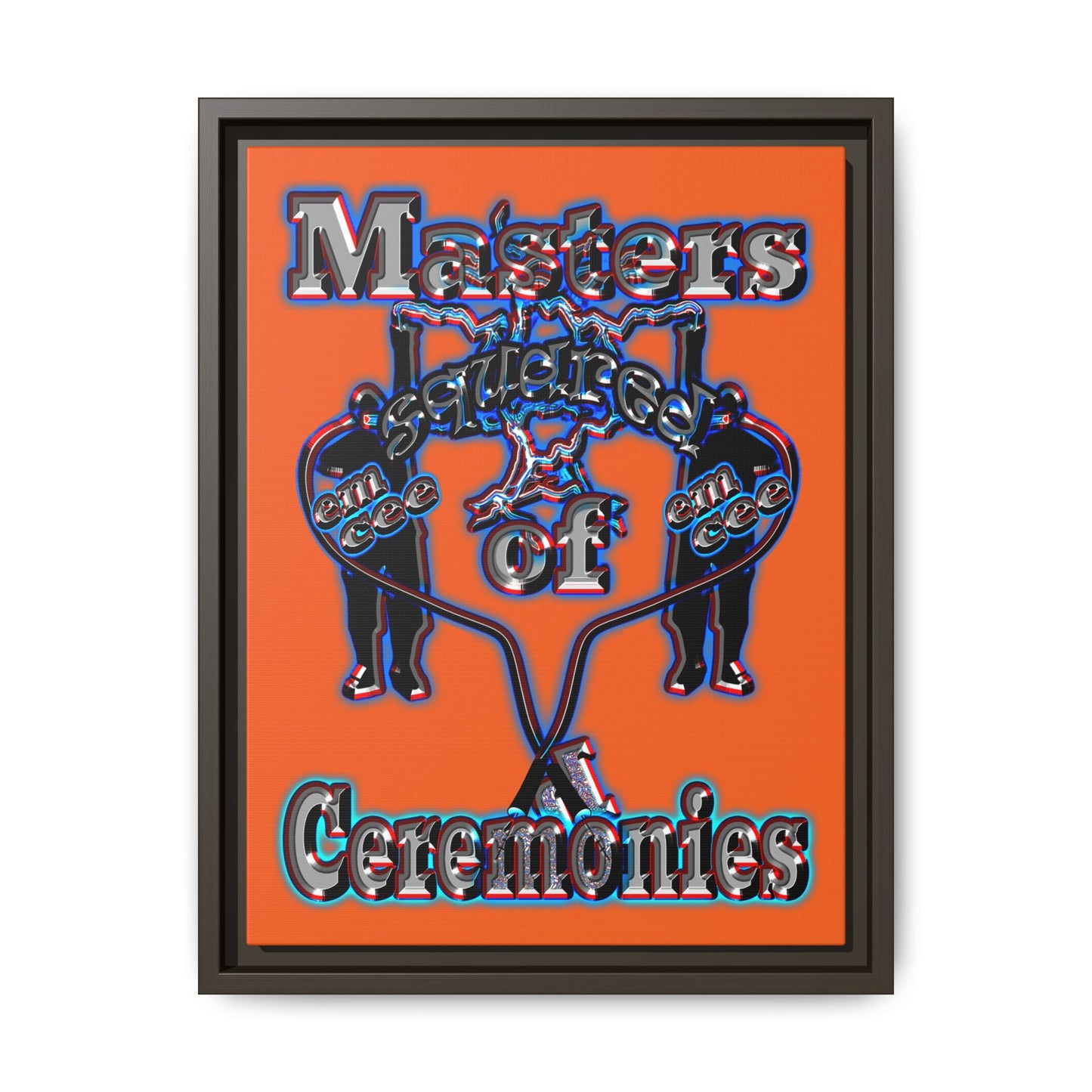 em cee squared - framed canvas art (orange)