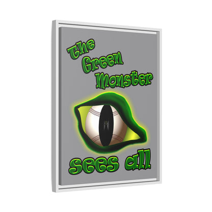 green monster - framed canvas art (grey)