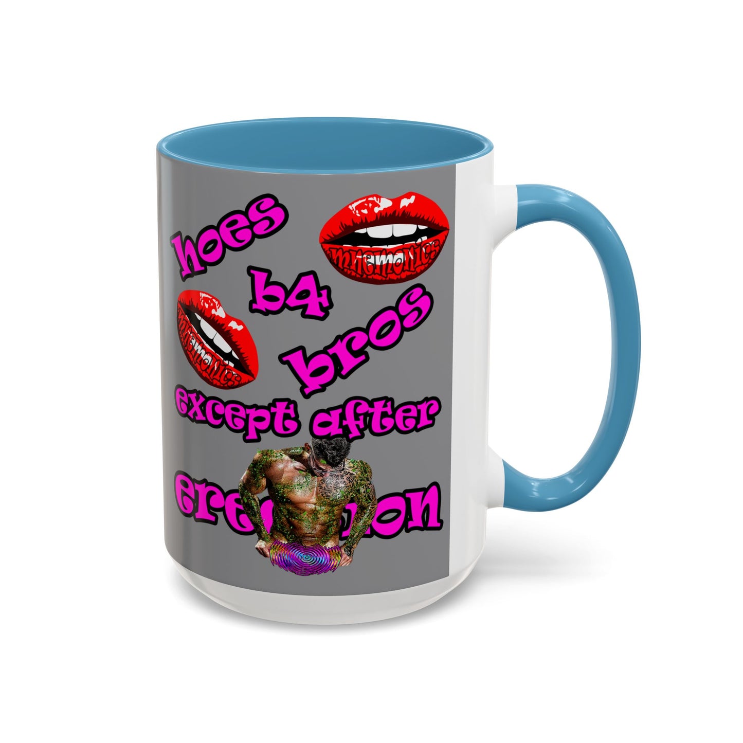 hoes b4 bros - Accent Mug (grey)