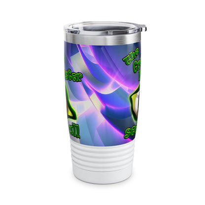 green monster - Ringneck Tumbler, 20oz (grey-pink wave)