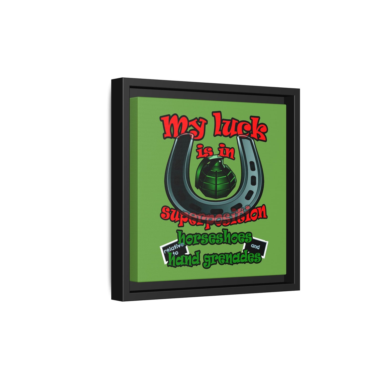 my luck - framed canvas art (green)