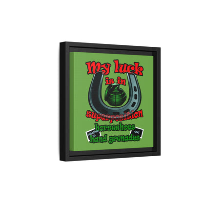 my luck - framed canvas art (green)