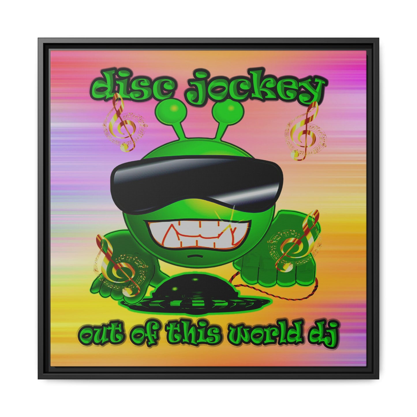 disc jockey - framed canvas art (color blur)