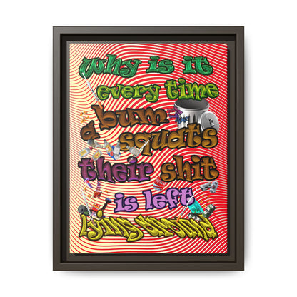 the bum's shit - framed canvas art (yellow-orange wave)