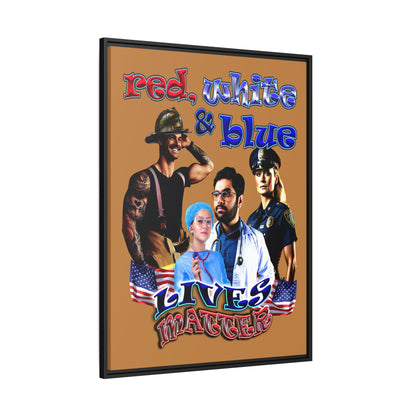 rw&b lives matter - framed canvas art (light brown)