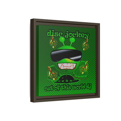 disc jockey - framed canvas art (logo green)