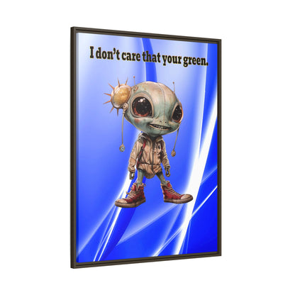 I don't care that your green - framed canvas art (blue-white wave)