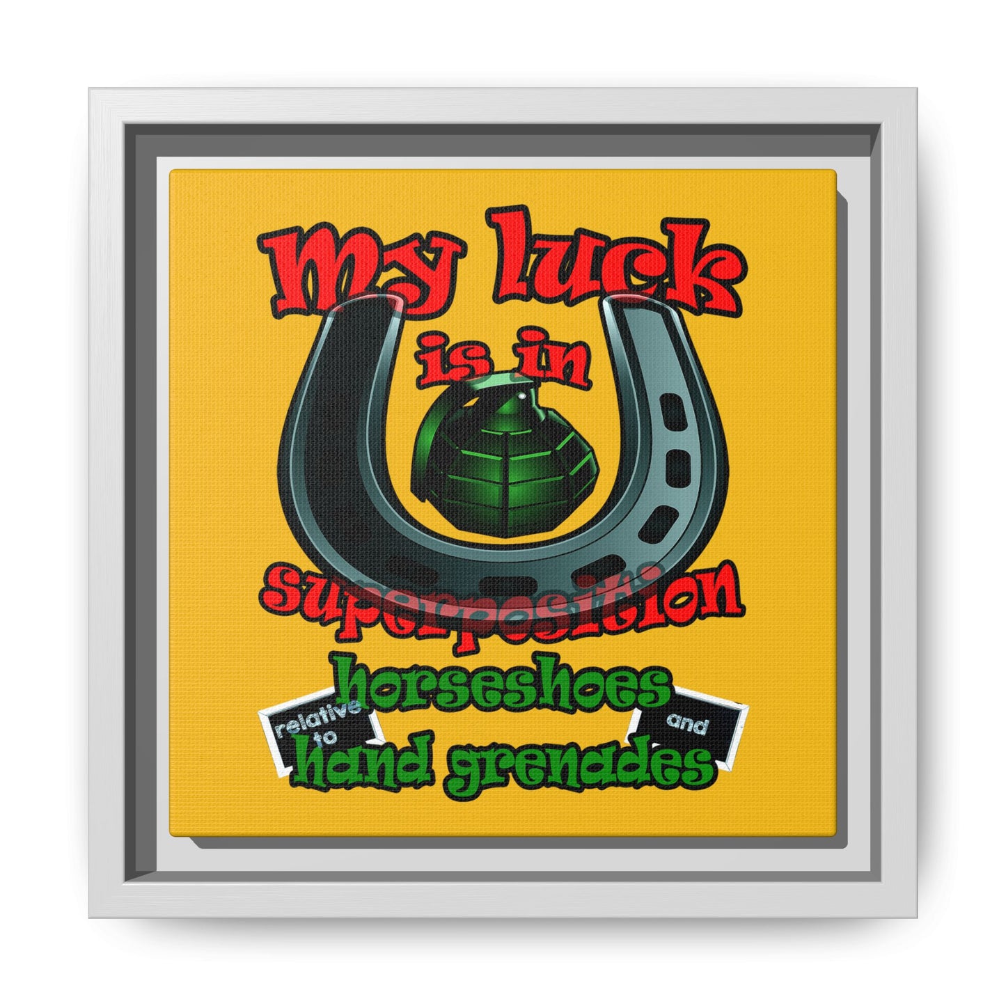 my luck - framed canvas art (yellow)