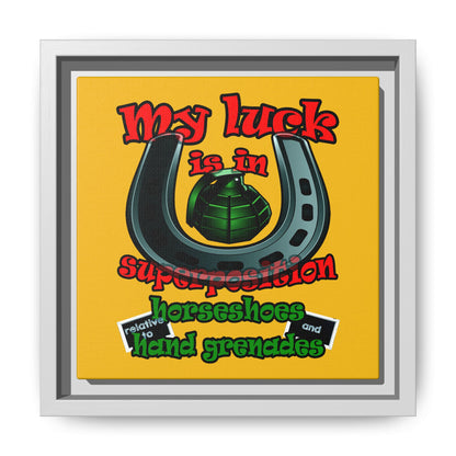 my luck - framed canvas art (yellow)