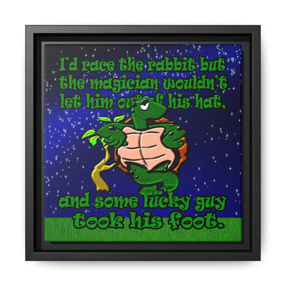 turtle race - framed canvas art ('snoops' background)