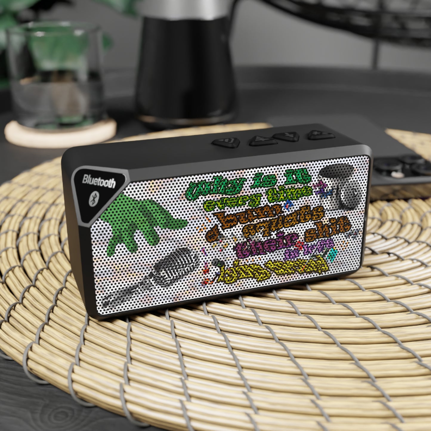 the bum's shit - Jabba Bluetooth Speaker (white marble)