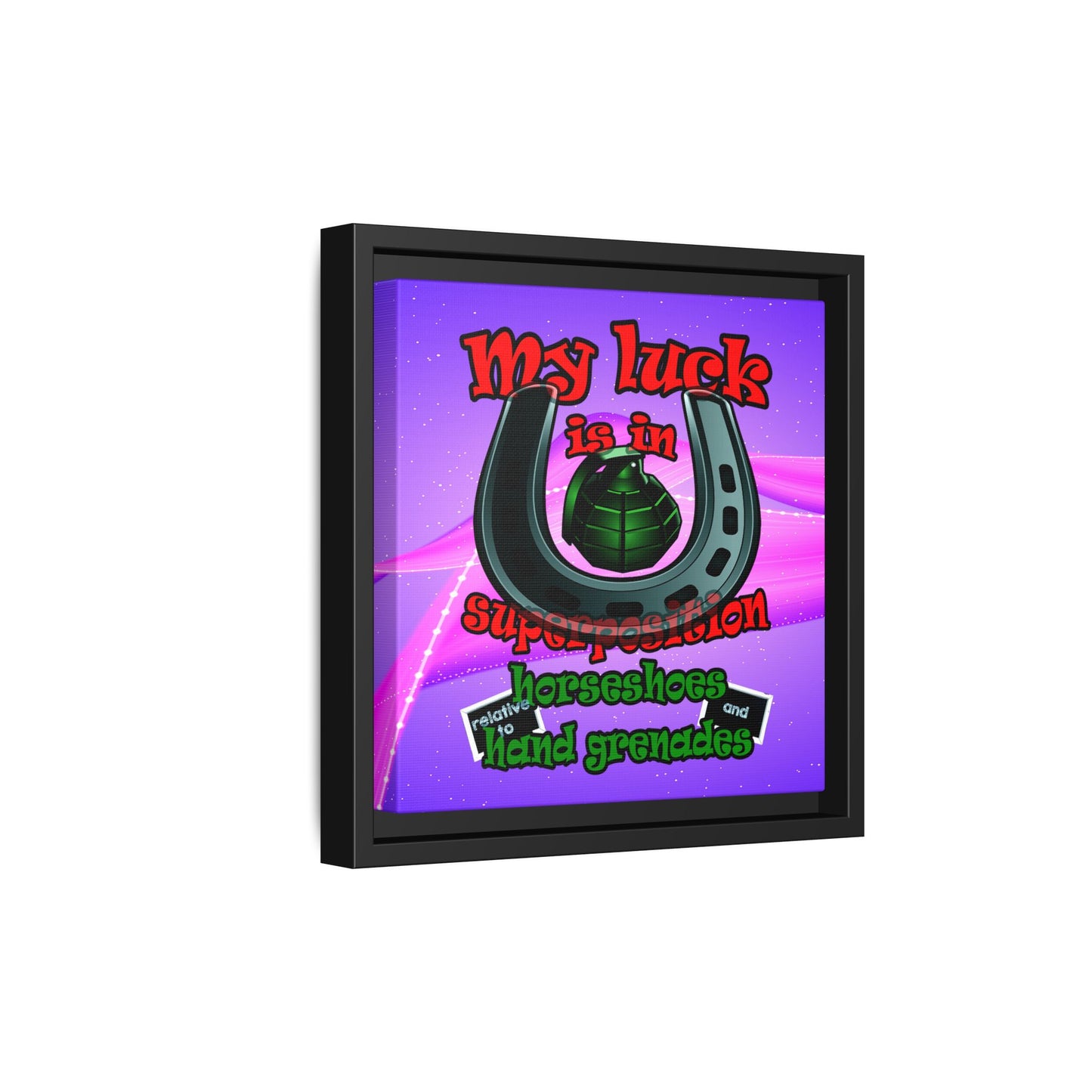 my luck - framed canvas art (purple-pink wave)