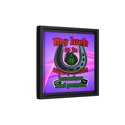 my luck - framed canvas art (purple-pink wave)