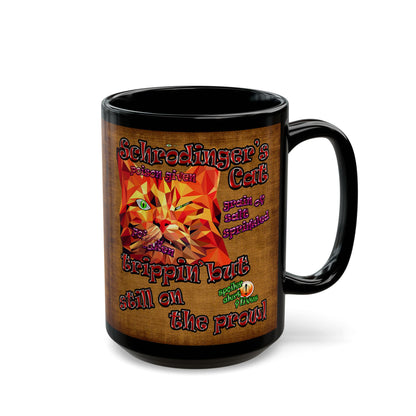 schrodinger's cat - Black Mug (brown papyrus)