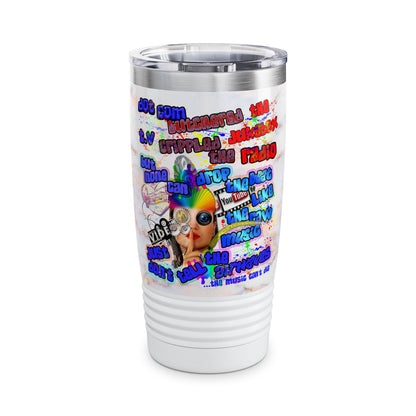 drop the beat - Ringneck Tumbler, 20oz  (white marble)