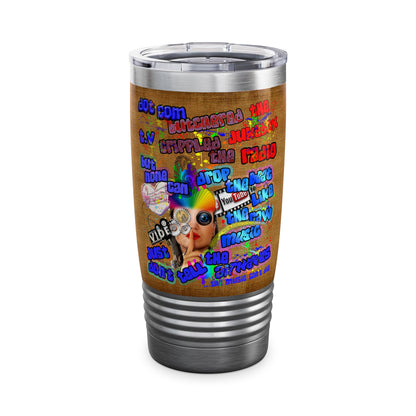 drop the beat - Ringneck Tumbler, 20oz  (brown papyrus)