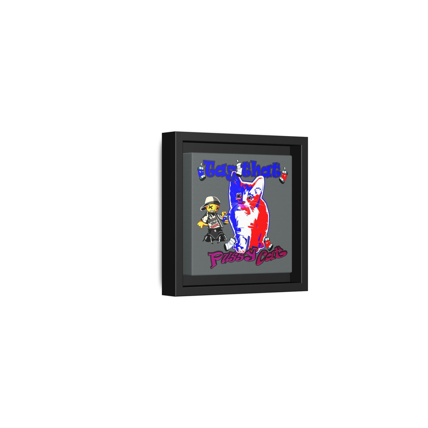 tag that - framed canvas art (dark grey)
