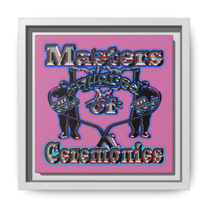 em cee squared - framed canvas art (light pink)