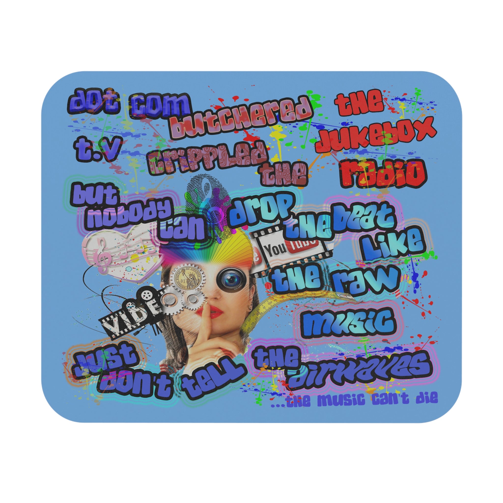 drop the beat - Mouse Pad (Rectangle) (light blue)