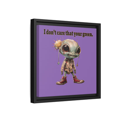 I don't care that your green - framed canvas art (light purple)