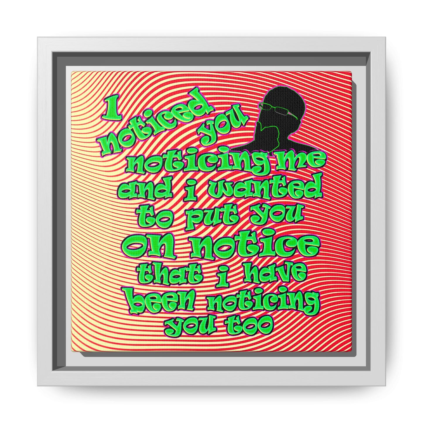 noticed you noticing - framed canvas art (yellow-orange wave)