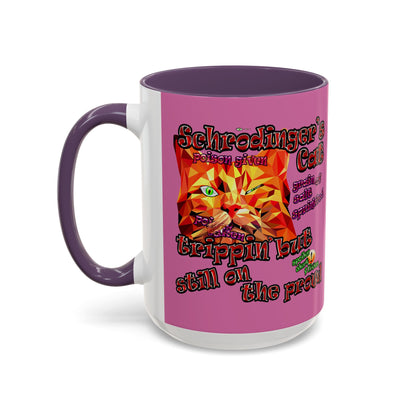 schrodinger's cat - Accent Mug (light pink)