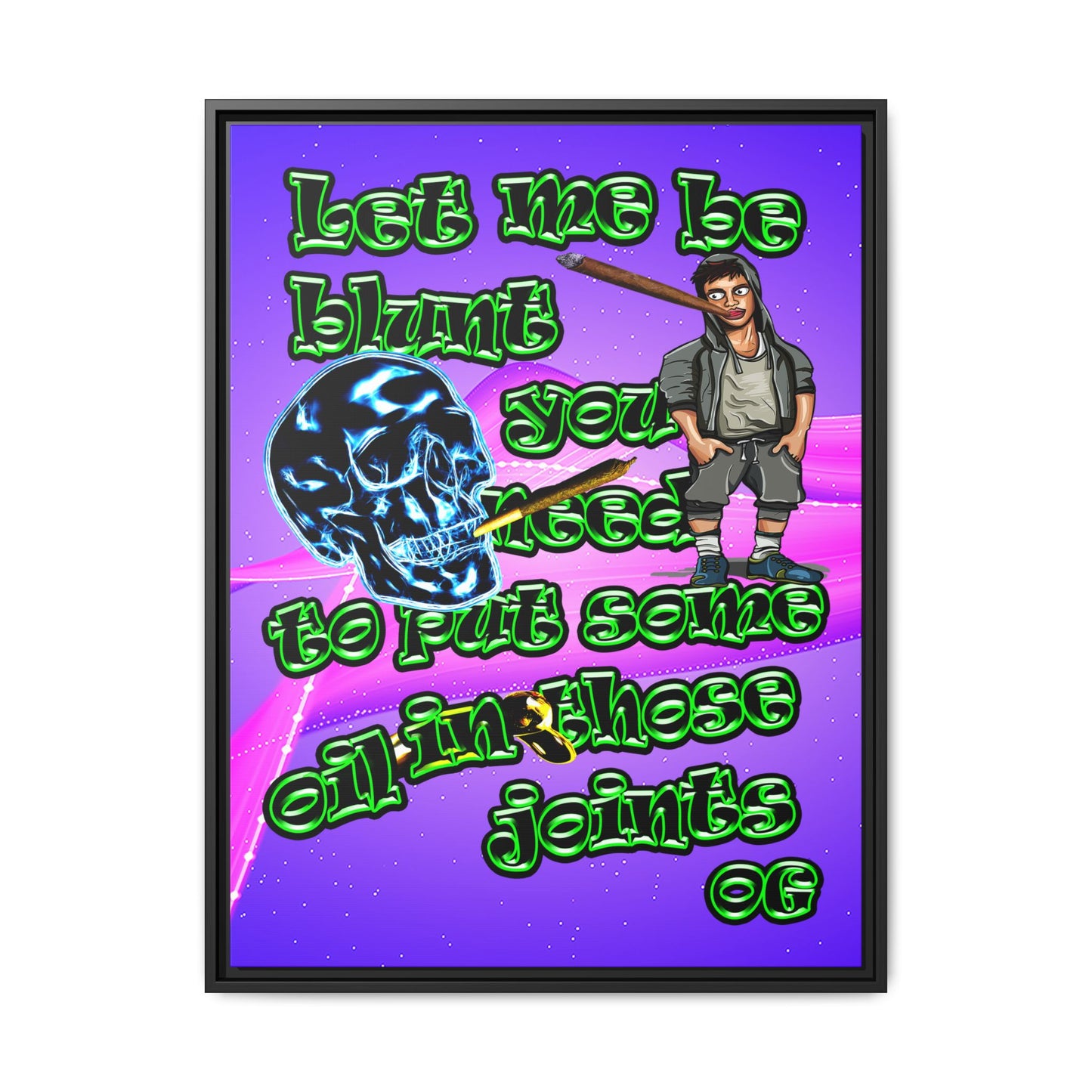 og - framed canvas art (purple-pink wave)