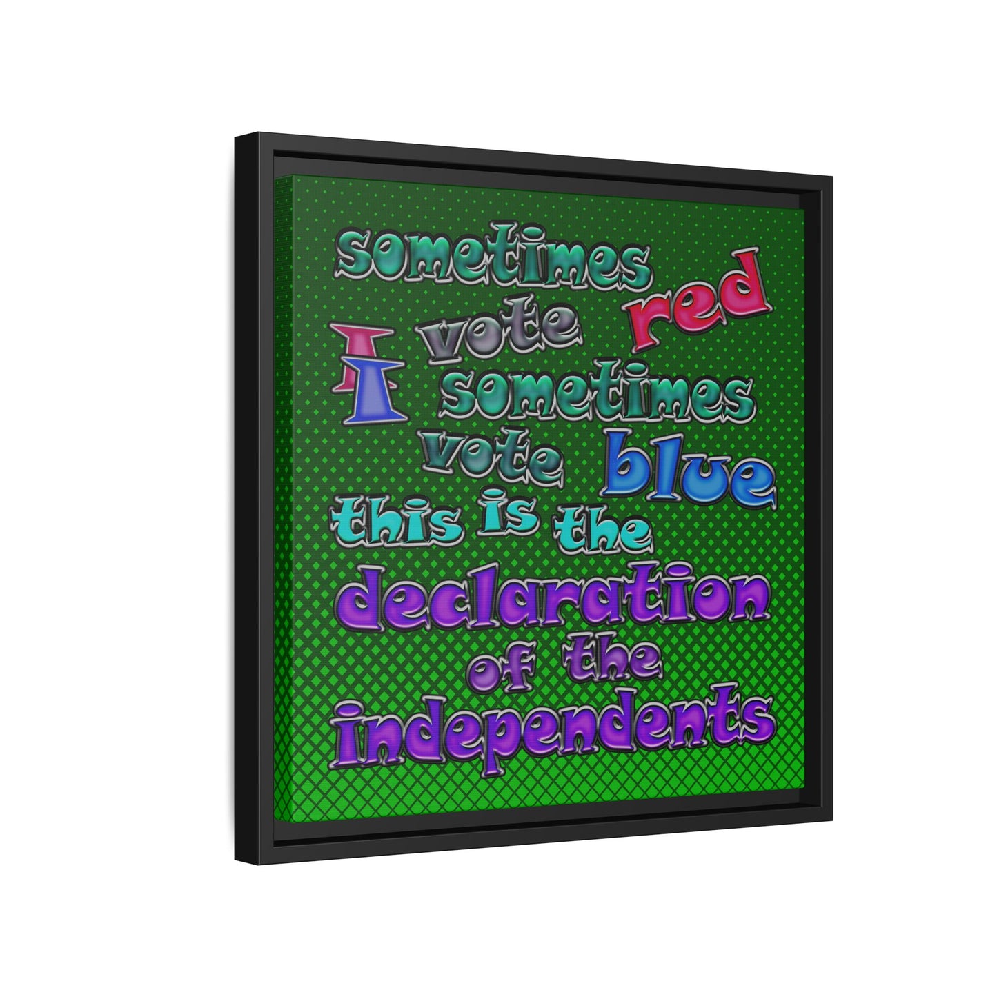declaration of the independents - framed canvas art (logo green)