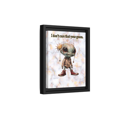 I don't care that your green - framed canvas art (white marble)