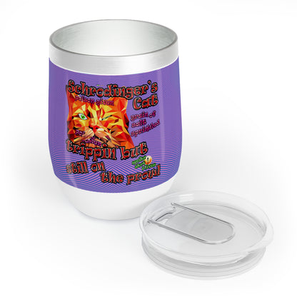 schrodinger's cat - Chill Wine Tumbler (light blue-purple wave)