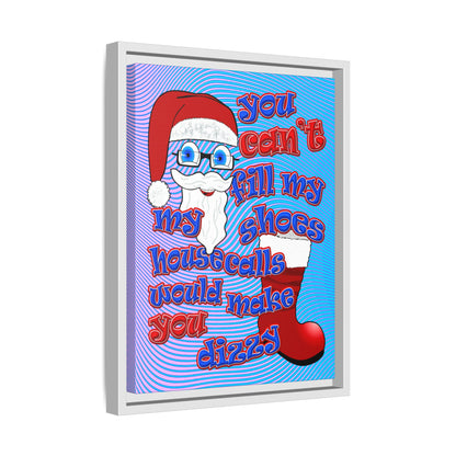 santa's shoes - framed canvas art (light blue-purple wave)