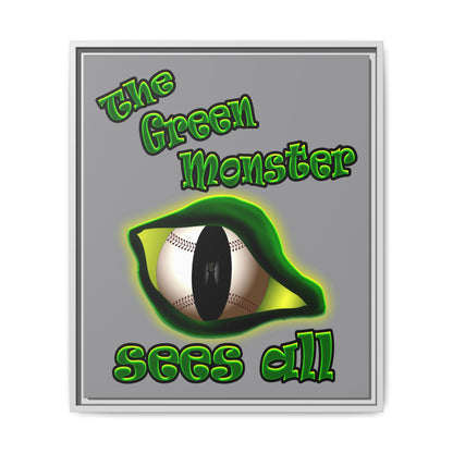 green monster - framed canvas art (grey)