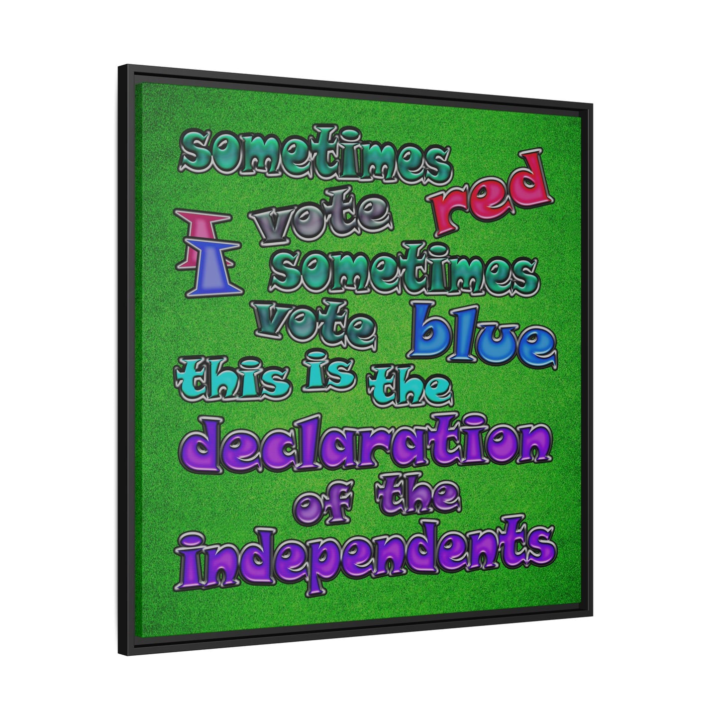 declaration of the independents - framed canvas art (green turf)