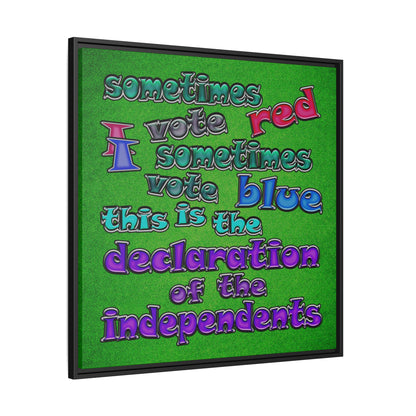 declaration of the independents - framed canvas art (green turf)