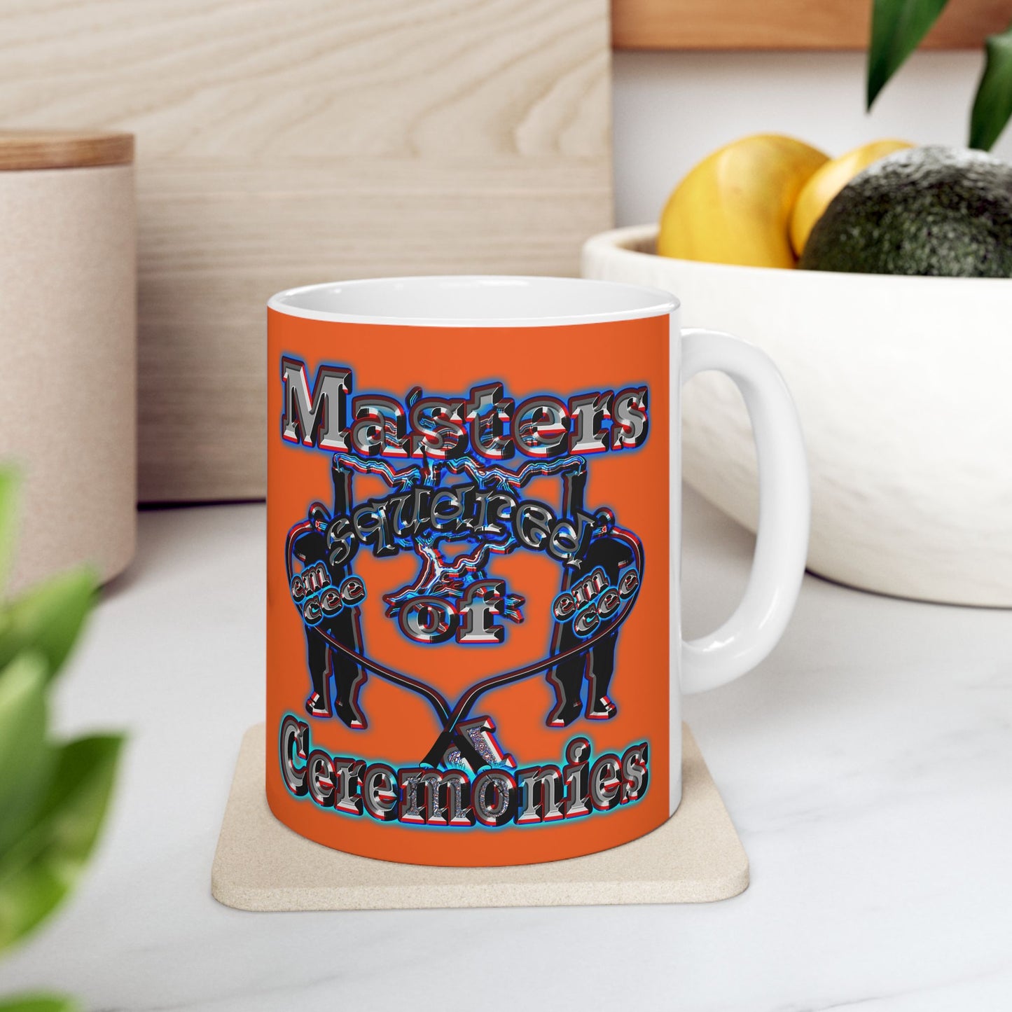 em cee squared - White Mug (orange)