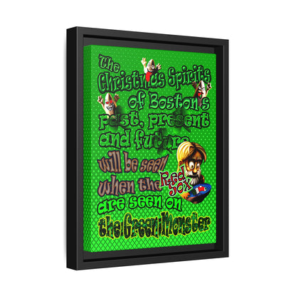 christmas spirits of boston - framed canvas art (logo green)