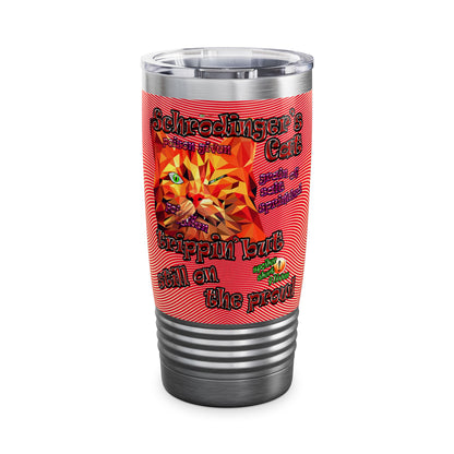 schrodinger's cat - Ringneck Tumbler, 20oz (yellow-orange wave)