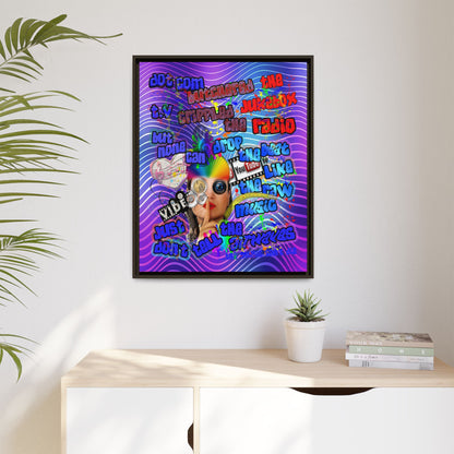 drop the beat - framed canvas art (purple wave)