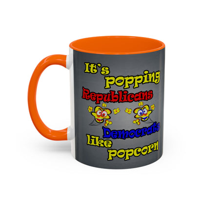 popping like popcorn - Accent Mug (grey-light grey)
